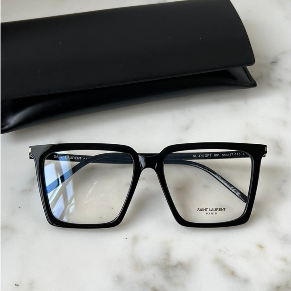 NEW Saint Laurent SL474 Opt Black Square Frames